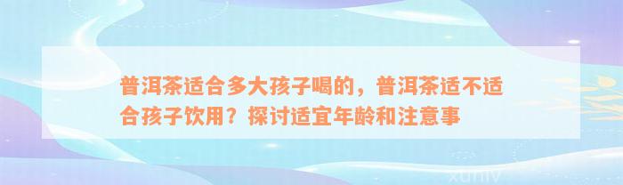 普洱茶适合多大孩子喝的，普洱茶适不适合孩子饮用？探讨适宜年龄和注意事