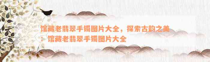 馆藏老翡翠手镯图片大全，探索古韵之美：馆藏老翡翠手镯图片大全