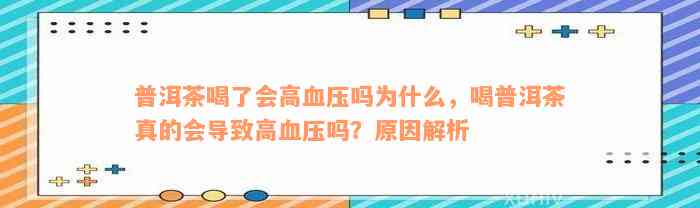 普洱茶喝了会高血压吗为什么，喝普洱茶真的会导致高血压吗？原因解析