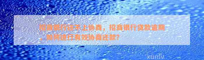 招商银行还不上协商，招商银行贷款逾期，如何进行有效协商还款？