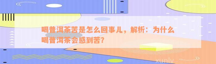 喝普洱茶苦是怎么回事儿，解析：为什么喝普洱茶会感到苦？