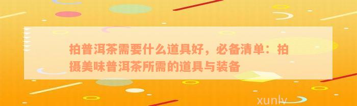 拍普洱茶需要什么道具好，必备清单：拍摄美味普洱茶所需的道具与装备