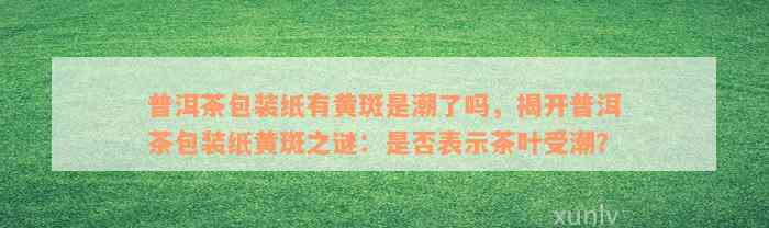 普洱茶包装纸有黄斑是潮了吗，揭开普洱茶包装纸黄斑之谜：是否表示茶叶受潮？