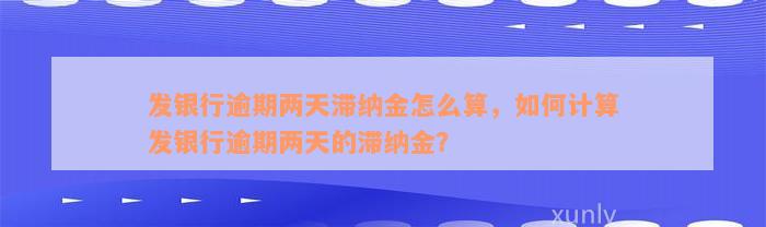 发银行逾期两天滞纳金怎么算，如何计算发银行逾期两天的滞纳金？