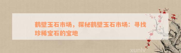 鹤壁玉石市场，探秘鹤壁玉石市场：寻找珍稀宝石的宝地