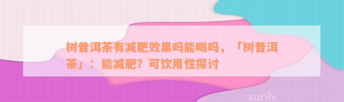 树普洱茶有减肥效果吗能喝吗，「树普洱茶」：能减肥？可饮用性探讨