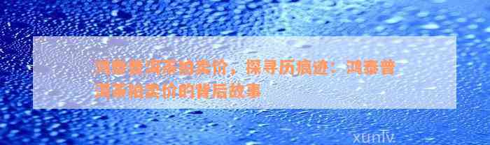 鸿泰普洱茶拍卖价，探寻历痕迹：鸿泰普洱茶拍卖价的背后故事