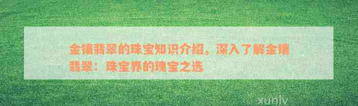 金镶翡翠的珠宝知识介绍，深入了解金镶翡翠：珠宝界的瑰宝之选