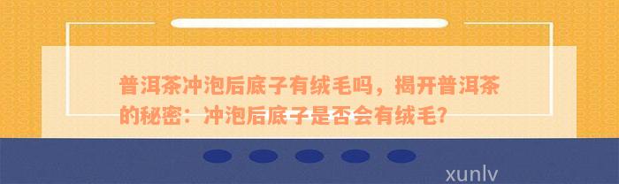 普洱茶冲泡后底子有绒毛吗，揭开普洱茶的秘密：冲泡后底子是否会有绒毛？