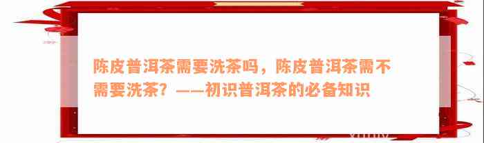 陈皮普洱茶需要洗茶吗，陈皮普洱茶需不需要洗茶？——初识普洱茶的必备知识