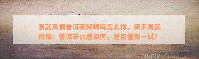 易武风情普洱茶好喝吗怎么样，探索易武风情：普洱茶口感如何，是否值得一试？