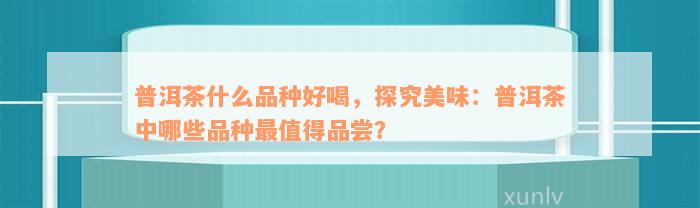 普洱茶什么品种好喝，探究美味：普洱茶中哪些品种最值得品尝？