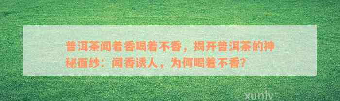 普洱茶闻着香喝着不香，揭开普洱茶的神秘面纱：闻香诱人，为何喝着不香？