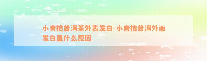 小青桔普洱茶外表发白-小青桔普洱外面发白是什么原因