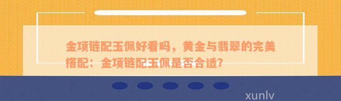 金项链配玉佩好看吗，黄金与翡翠的完美搭配：金项链配玉佩是否合适？