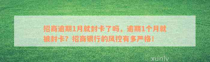 招商逾期1月就封卡了吗，逾期1个月就被封卡？招商银行的风控有多严格！