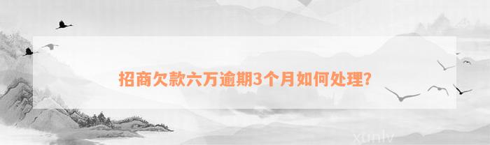 招商欠款六万逾期3个月如何处理？