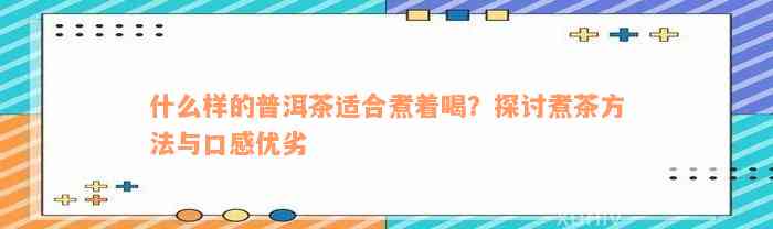 什么样的普洱茶适合煮着喝？探讨煮茶方法与口感优劣