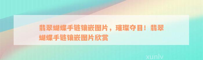 翡翠蝴蝶手链镶嵌图片，璀璨夺目！翡翠蝴蝶手链镶嵌图片欣赏