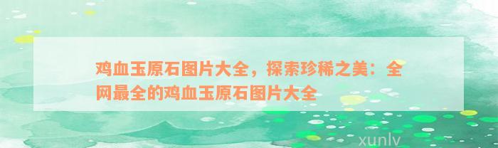 鸡血玉原石图片大全，探索珍稀之美：全网最全的鸡血玉原石图片大全