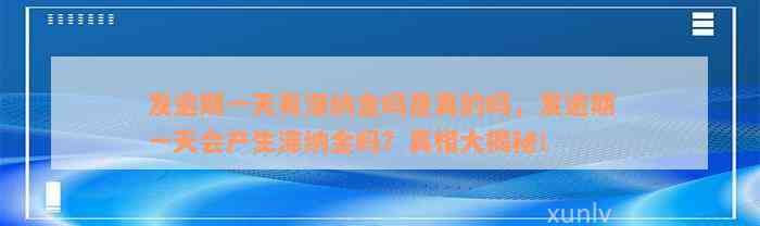 发逾期一天有滞纳金吗是真的吗，发逾期一天会产生滞纳金吗？真相大揭秘！