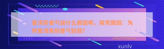 普洱茶香气弱什么原因呢，探究原因：为何普洱茶的香气较弱？