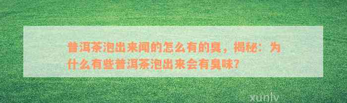 普洱茶泡出来闻的怎么有的臭，揭秘：为什么有些普洱茶泡出来会有臭味？