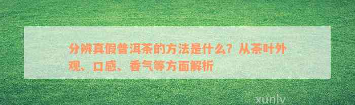 分辨真假普洱茶的方法是什么？从茶叶外观、口感、香气等方面解析