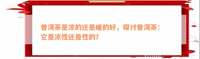 普洱茶是凉的还是暖的好，探讨普洱茶：它是凉性还是性的？