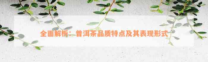 全面解析：普洱茶品质特点及其表现形式