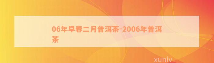 06年早春二月普洱茶-2006年普洱茶