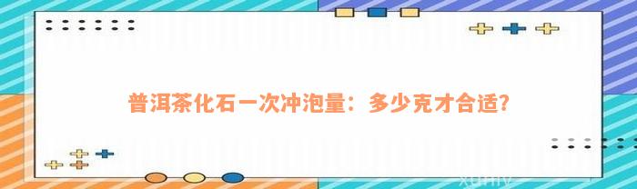 普洱茶化石一次冲泡量：多少克才合适？