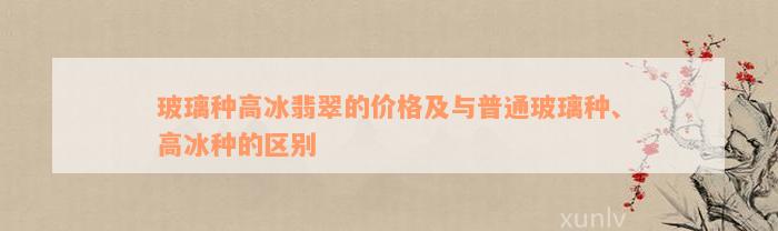 玻璃种高冰翡翠的价格及与普通玻璃种、高冰种的区别