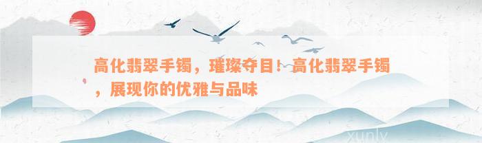 高化翡翠手镯，璀璨夺目！高化翡翠手镯，展现你的优雅与品味