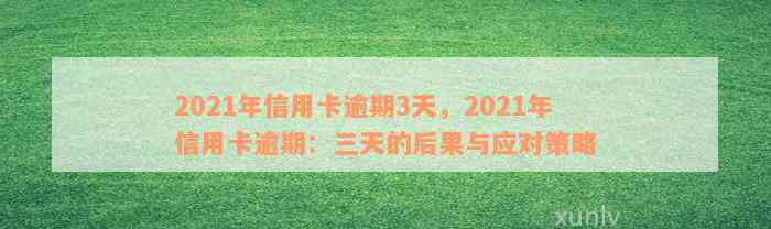 2021年信用卡逾期3天，2021年信用卡逾期：三天的后果与应对策略