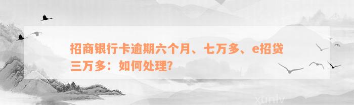 招商银行卡逾期六个月、七万多、e招贷三万多：如何处理？