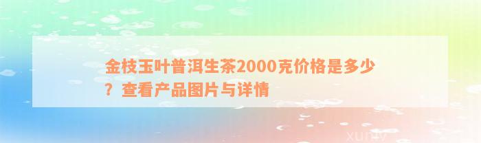 金枝玉叶普洱生茶2000克价格是多少？查看产品图片与详情