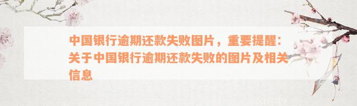 中国银行逾期还款失败图片，重要提醒：关于中国银行逾期还款失败的图片及相关信息