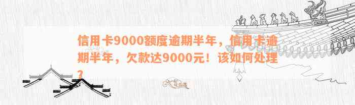 信用卡9000额度逾期半年，信用卡逾期半年，欠款达9000元！该如何处理？