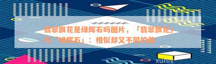 翡翠飘花是绿辉石吗图片，「翡翠飘花」与「绿辉石」：相似却又不同的美