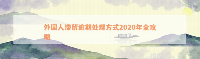 外国人滞留逾期处理方式2020年全攻略