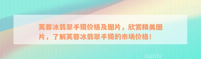 芙蓉冰翡翠手镯价格及图片，欣赏精美图片，了解芙蓉冰翡翠手镯的市场价格！