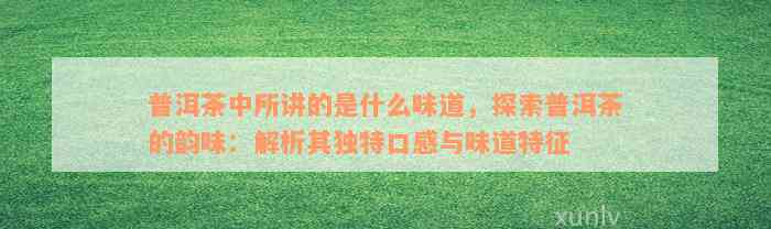 普洱茶中所讲的是什么味道，探索普洱茶的韵味：解析其独特口感与味道特征