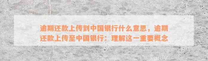 逾期还款上传到中国银行什么意思，逾期还款上传至中国银行：理解这一重要概念