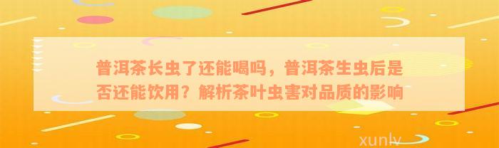 普洱茶长虫了还能喝吗，普洱茶生虫后是否还能饮用？解析茶叶虫害对品质的影响