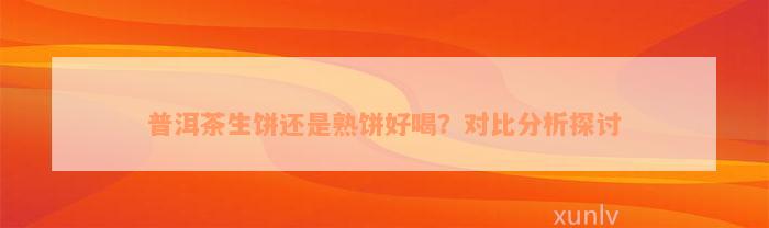 普洱茶生饼还是熟饼好喝？对比分析探讨