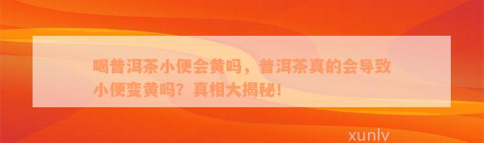 喝普洱茶小便会黄吗，普洱茶真的会导致小便变黄吗？真相大揭秘！