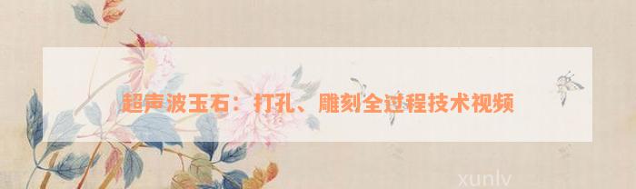 超声波玉石：打孔、雕刻全过程技术视频