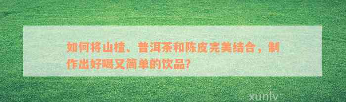 如何将山楂、普洱茶和陈皮完美结合，制作出好喝又简单的饮品？