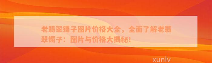 老翡翠镯子图片价格大全，全面了解老翡翠镯子：图片与价格大揭秘！